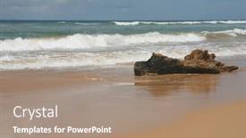  Presentation with sri lanka - Beautiful slide set featuring driftwood-on-bentota-beach-sri backdrop and a coral colored foreground