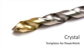  Presentation with drill - Slide deck featuring drill-bit-isolated-on-white background and a white colored foreground