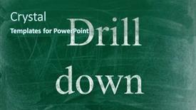  Presentation with drill - PPT layouts consisting of drill-down-business-phrase-written background and a ocean colored foreground