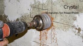  Presentation with drill - Presentation theme enhanced with drill hole close background and a light gray colored foreground