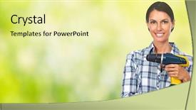  Presentation with renovation - Presentation design enhanced with drill house renovation green background and a blonde colored foreground