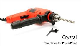  Presentation with drill - Presentation having drill isolated on a white background and a white colored foreground