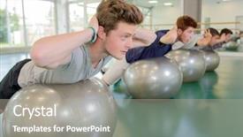  Presentation with drill - Slides having drill team - exercise routine background and a gray colored foreground