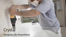  Presentation with drilling - Presentation enhanced with drilling a hole on kitchen background and a  colored foreground