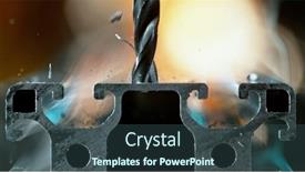  Presentation with drilling - PPT theme consisting of drilling-aluminium-tube-close-up background and a ocean colored foreground