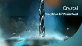  Presentation with drilling - Presentation design enhanced with drilling-aluminium-tube-close-up background and a ocean colored foreground