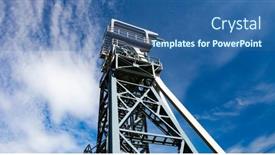  Presentation with drilling - Amazing slides having drilling-rig-on-sky-bacckground backdrop and a ocean colored foreground