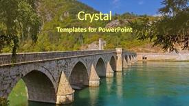  Presentation with architecture old - PPT theme consisting of drina river in visegrad - bosnia background and a tawny brown colored foreground