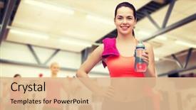  Presentation with exercise sport - Amazing PPT layouts having sports drink - sport exercise and healthcare backdrop and a lemonade colored foreground