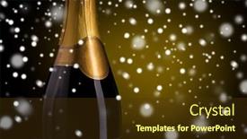  Presentation with golden christmas - PPT layouts consisting of drink-alcohol-christmas-new-year background and a tawny brown colored foreground