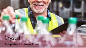  Presentation with cold drink - Presentation theme enhanced with drink bottles at drinks production background and a coral colored foreground