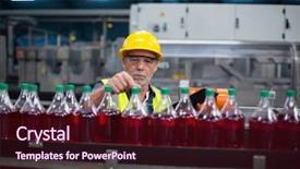  Presentation with production planning - Amazing theme having drink bottles at drinks production backdrop and a wine colored foreground