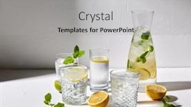  Presentation with peppermint - Slide set featuring drink-detox-and-diet-concept background and a light gray colored foreground