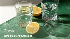  Presentation with lemons - Cool new PPT layouts with drink-detox-and-diet-concept backdrop and a ocean colored foreground