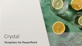  Presentation with diet - Beautiful theme featuring drink-detox-and-diet-concept backdrop and a light gray colored foreground
