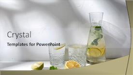  Presentation with fruit water - PPT layouts having drink-detox-and-diet-concept background and a light gray colored foreground
