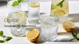  Presentation with fruit drink - PPT theme consisting of drink-detox-and-diet-concept background and a soft green colored foreground