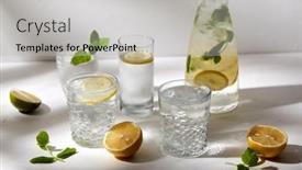  Presentation with fruit water - Slide deck enhanced with drink-detox-and-diet-concept background and a light gray colored foreground
