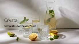  Presentation with fruit water - Slides enhanced with drink-detox-and-diet-concept background and a mint green colored foreground