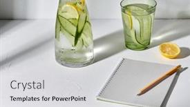  Presentation with fruit drink - Slides enhanced with drink-detox-and-diet-concept background and a light gray colored foreground