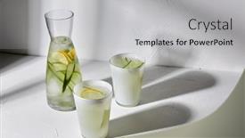  Presentation with fruit drink - Slide deck having drink-detox-and-diet-concept background and a light gray colored foreground