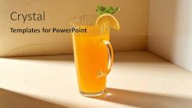  Presentation with fruit drink - PPT theme with drink-detox-and-diet-concept background and a gold colored foreground
