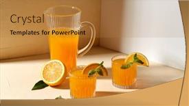  Presentation with fruit drink - Colorful slides enhanced with drink-detox-and-diet-concept backdrop and a gold colored foreground