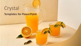  Presentation with fruit drink - Slide deck with drink-detox-and-diet-concept background and a yellow colored foreground