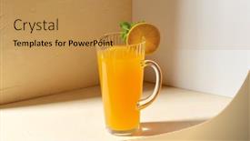  Presentation with fruit drink - Colorful slide set enhanced with drink-detox-and-diet-concept backdrop and a gold colored foreground