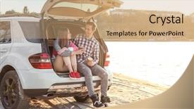  Presentation with coffee - Amazing PPT theme having drink driving - beautiful young couple with coffee backdrop and a coral colored foreground