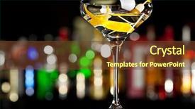  Presentation with cocktail - Presentation theme featuring drink gin - cocktail with lemon background and a tawny brown colored foreground