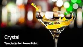  Presentation with cocktail mixer - Colorful PPT theme enhanced with girl sits on the edge of the cliff and looking at the sun valley and mountains backdrop and a lemonade colored foreground