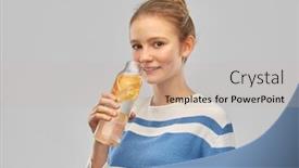  Presentation with infused water - Theme enhanced with drink-health-and-people-concept background and a soft green colored foreground