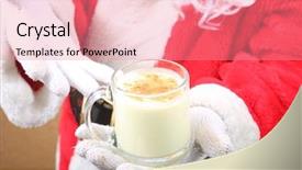  Presentation with traditional drink - Presentation theme featuring drink holiday traditional beverage food background and a coral colored foreground