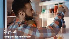  Presentation with refrigerator - Slide deck enhanced with drink in refrigerator at night background and a violet colored foreground