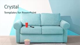  Presentation with popcorn - Cool new presentation with drink indoors home cinema backdrop and a cool aqua colored foreground
