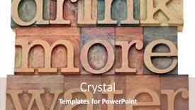  Presentation with hydration - Audience pleasing PPT theme consisting of drink more water - hydration concept - isolated text in vintage wood letterpress printing blocks backdrop and a coral colored foreground
