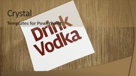 Presentation with vodka - PPT theme featuring drink vodka on paper note background and a coral colored foreground