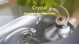  Presentation with water fountain - Slide deck with drink water fountain background and a tawny brown colored foreground