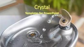  Presentation with water fountain - PPT theme consisting of drink water fountain background and a tawny brown colored foreground