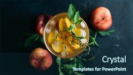  Presentation with lemonade - PPT layouts featuring drink with fresh sweet peach background and a navy blue colored foreground