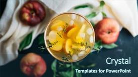  Presentation with lemonade - PPT layouts with drink with fresh sweet peach background and a ocean colored foreground