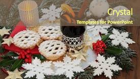  Presentation with gold food white - PPT layouts having drink with mince pies background and a violet colored foreground