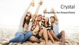  Presentation with cold beer - PPT layouts having drinking a cold beer background and a white colored foreground