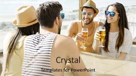  Presentation with cold beer - Cool new slides with drinking a cold beer backdrop and a coral colored foreground