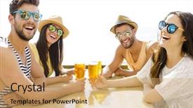  Presentation with cold beer - Amazing slide set having drinking a cold beer backdrop and a coral colored foreground