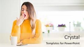  Presentation with cup coffee - Audience pleasing theme consisting of drinking a cup of coffee backdrop and a lemonade colored foreground