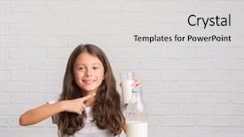  Presentation with drinking glass - Audience pleasing PPT theme consisting of drinking a glass of milk backdrop and a light gray colored foreground