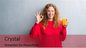  Presentation with drinking glass - Cool new PPT theme with drinking a glass of orange backdrop and a crimson colored foreground