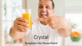  Presentation with child drinking water from glass - Beautiful theme featuring drinking a glass of orange backdrop and a  colored foreground